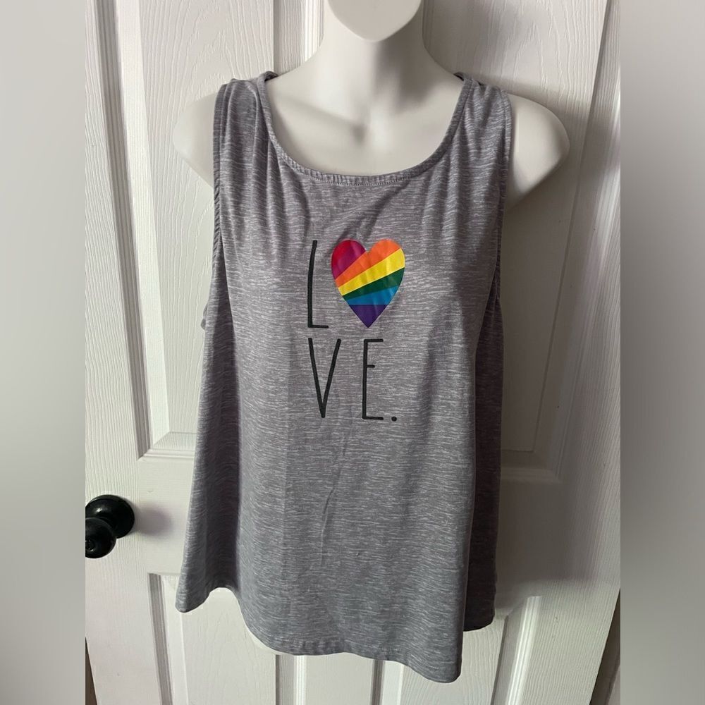 Rae Dunn Rainbow Love Tank Top Women’s Size L ~ pride